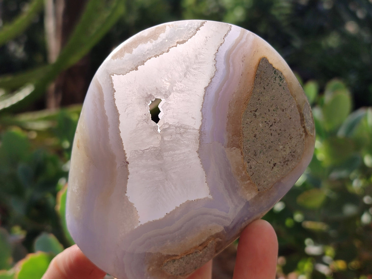 Polished Blue Lace Agate Geodes x 4 From Nsanje, Malawi - Toprock Gemstones and Minerals 