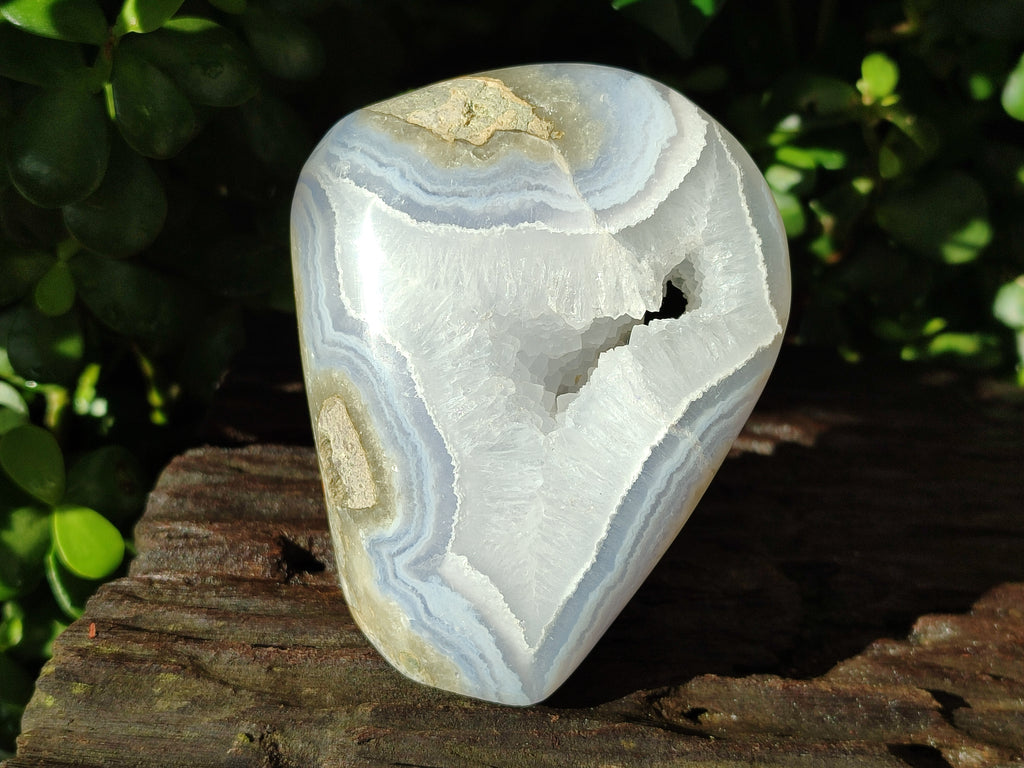 Polished Blue Lace Agate Geodes x 4 From Nsanje, Malawi - Toprock Gemstones and Minerals 