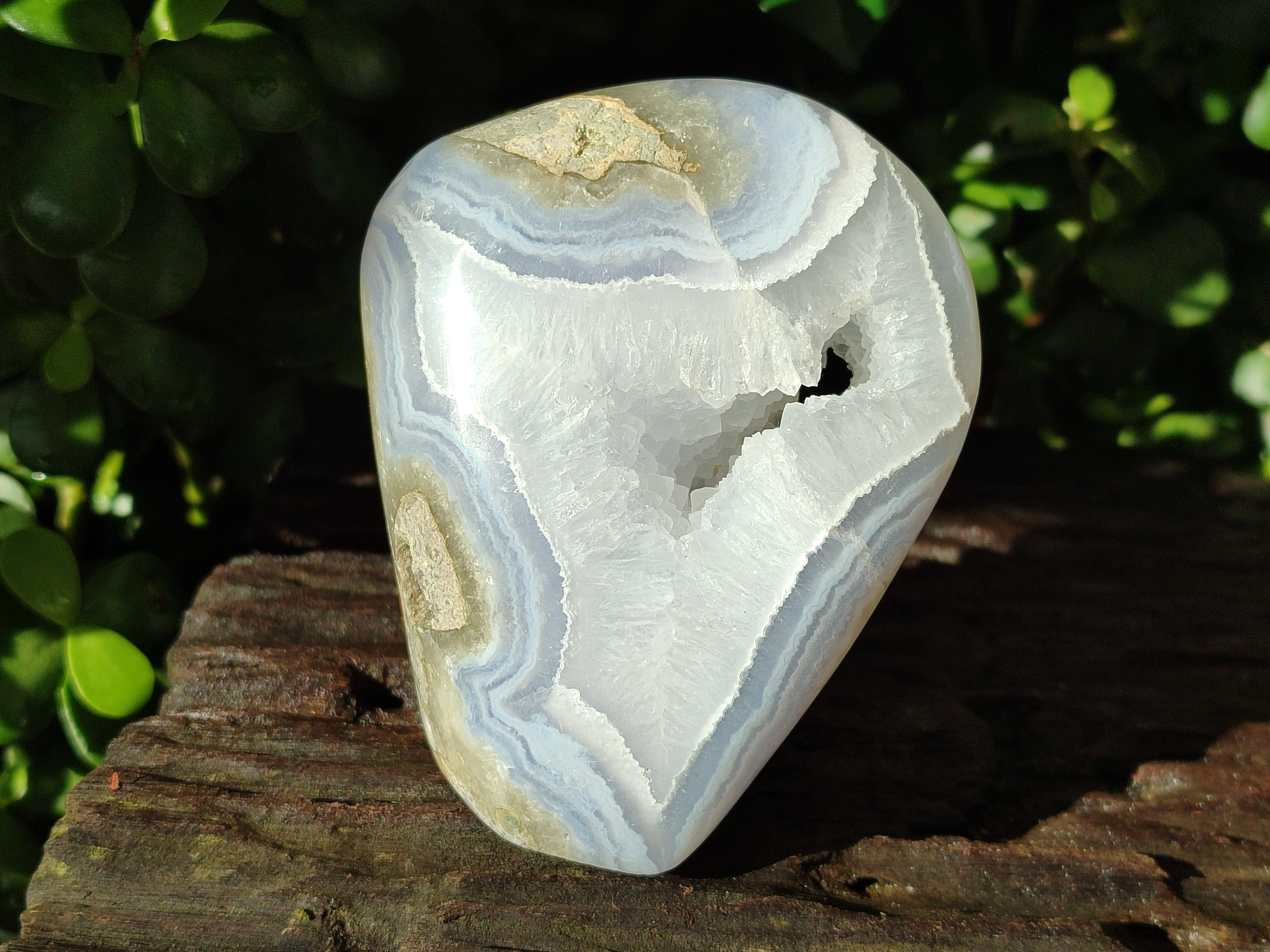 Polished Blue Lace Agate Geodes x 4 From Nsanje, Malawi - Toprock Gemstones and Minerals 