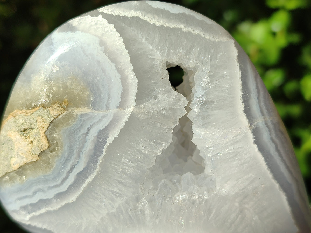 Polished Blue Lace Agate Geodes x 4 From Nsanje, Malawi - Toprock Gemstones and Minerals 