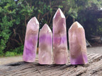 Polished Chevron Amethyst Points x 4 From Ankazobe, Madagascar - Toprock Gemstones and Minerals 