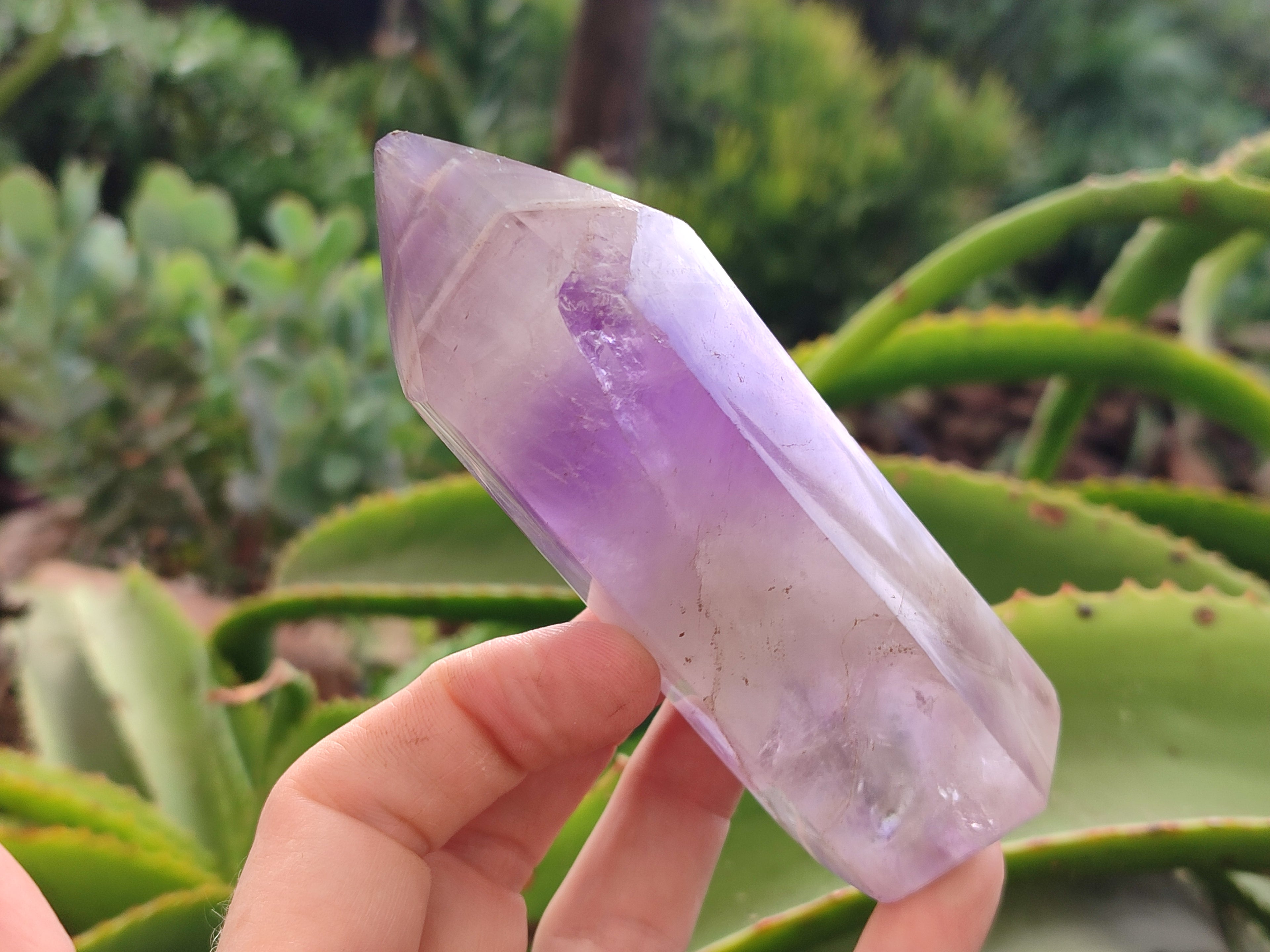 Polished Chevron Amethyst Points x 4 From Ankazobe, Madagascar - Toprock Gemstones and Minerals 