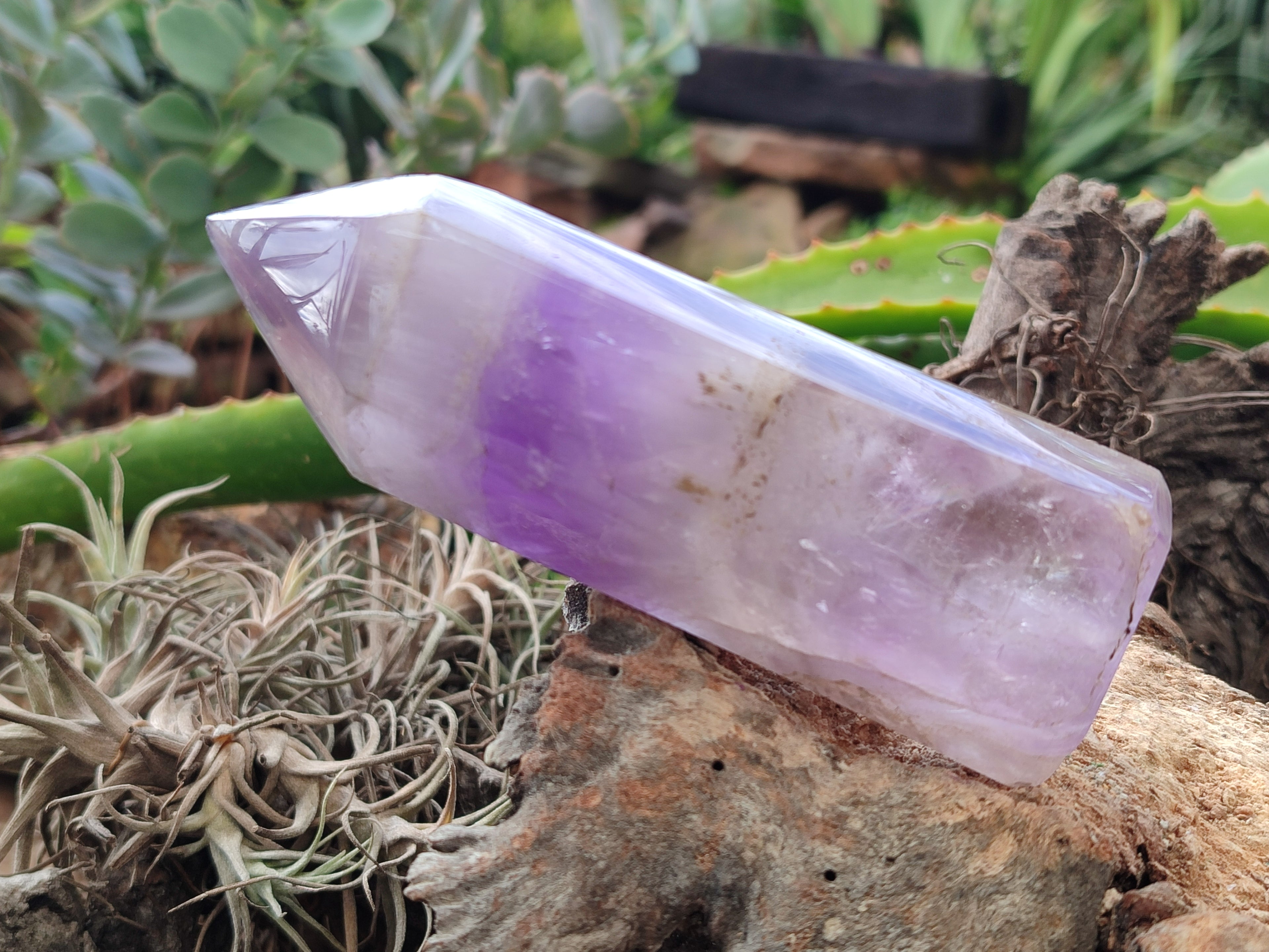 Polished Chevron Amethyst Points x 4 From Ankazobe, Madagascar - Toprock Gemstones and Minerals 
