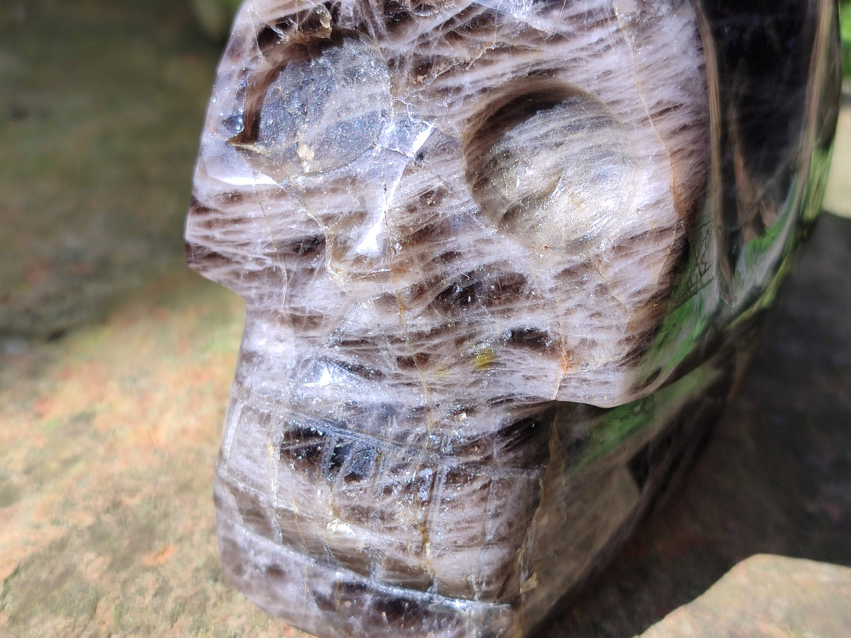 Hand Made Smokey Quartz Skull Carving x 1 From Madagascar - Toprock Gemstones and Minerals 