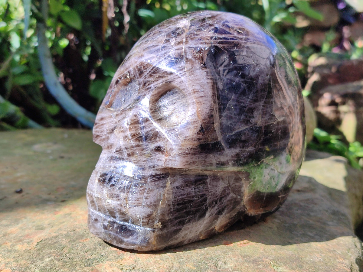 Hand Made Smokey Quartz Skull Carving x 1 From Madagascar - Toprock Gemstones and Minerals 