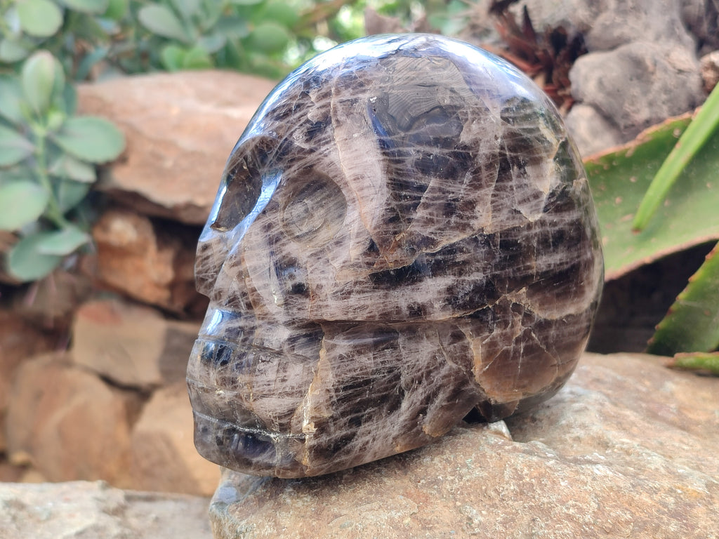 Hand Made Smokey Quartz Skull Carving x 1 From Madagascar - Toprock Gemstones and Minerals 