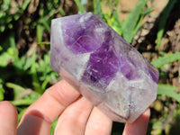Polished Smokey Chevron Amethyst Points x 3 From Madagascar