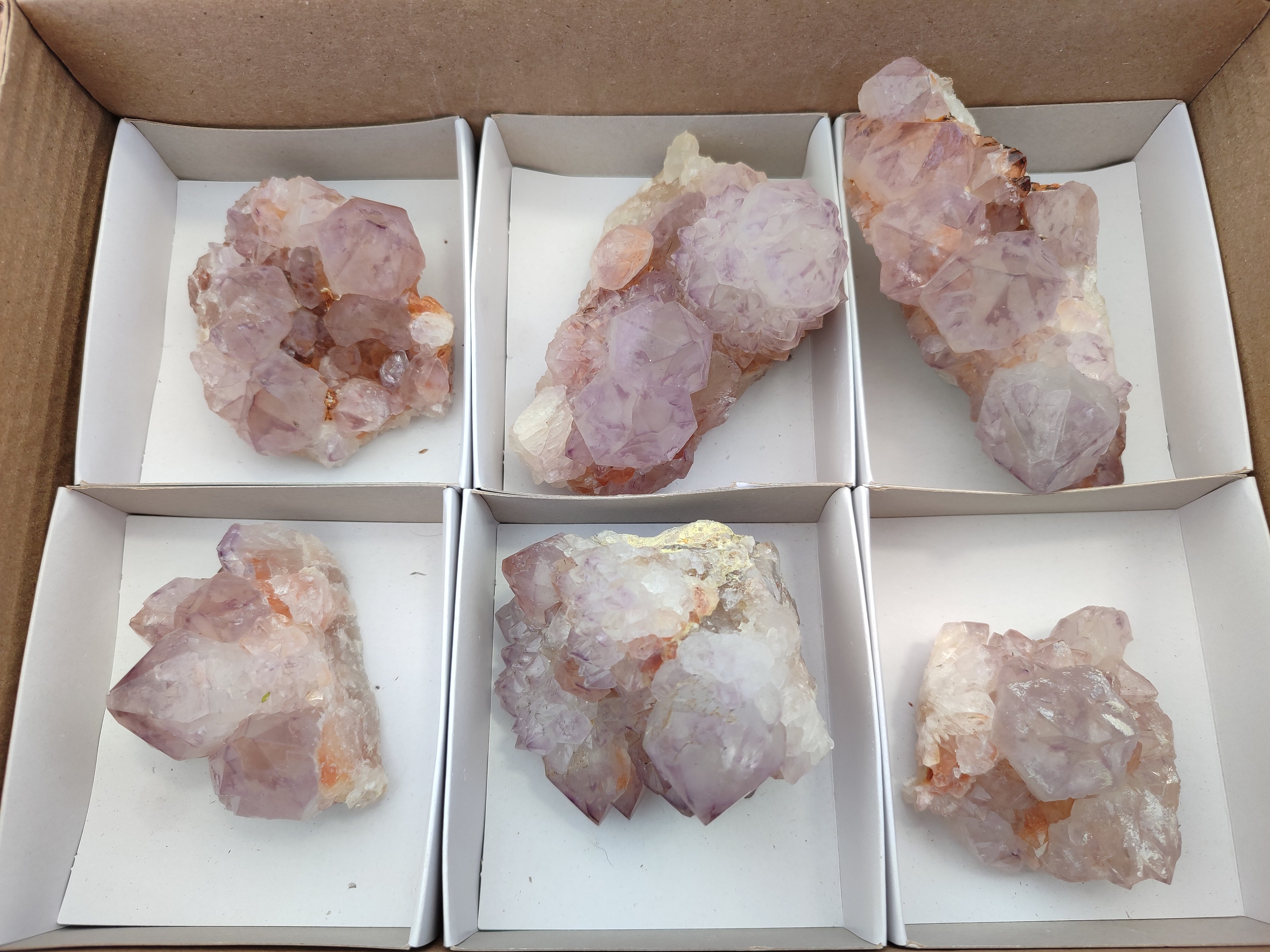 Natural Purple Amethyst Spirit Quartz Clusters x 6 From Boekenhouthoek, South Africa - Toprock Gemstones and Minerals 
