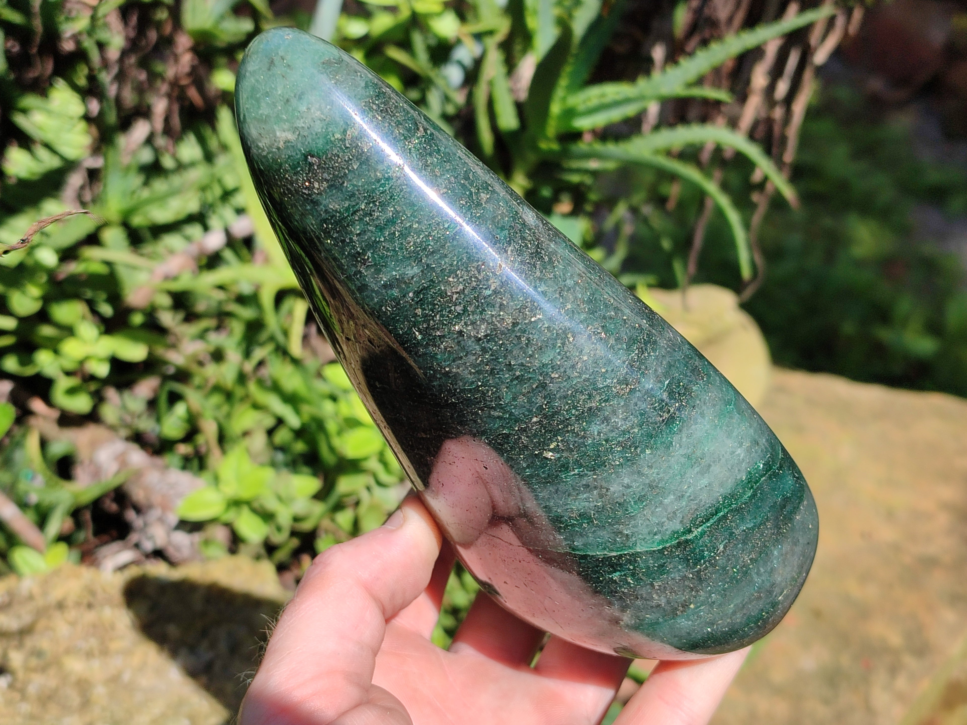 Polished Fuchsite Standing Free Forms x 1 From Madagascar - Toprock Gemstones and Minerals 