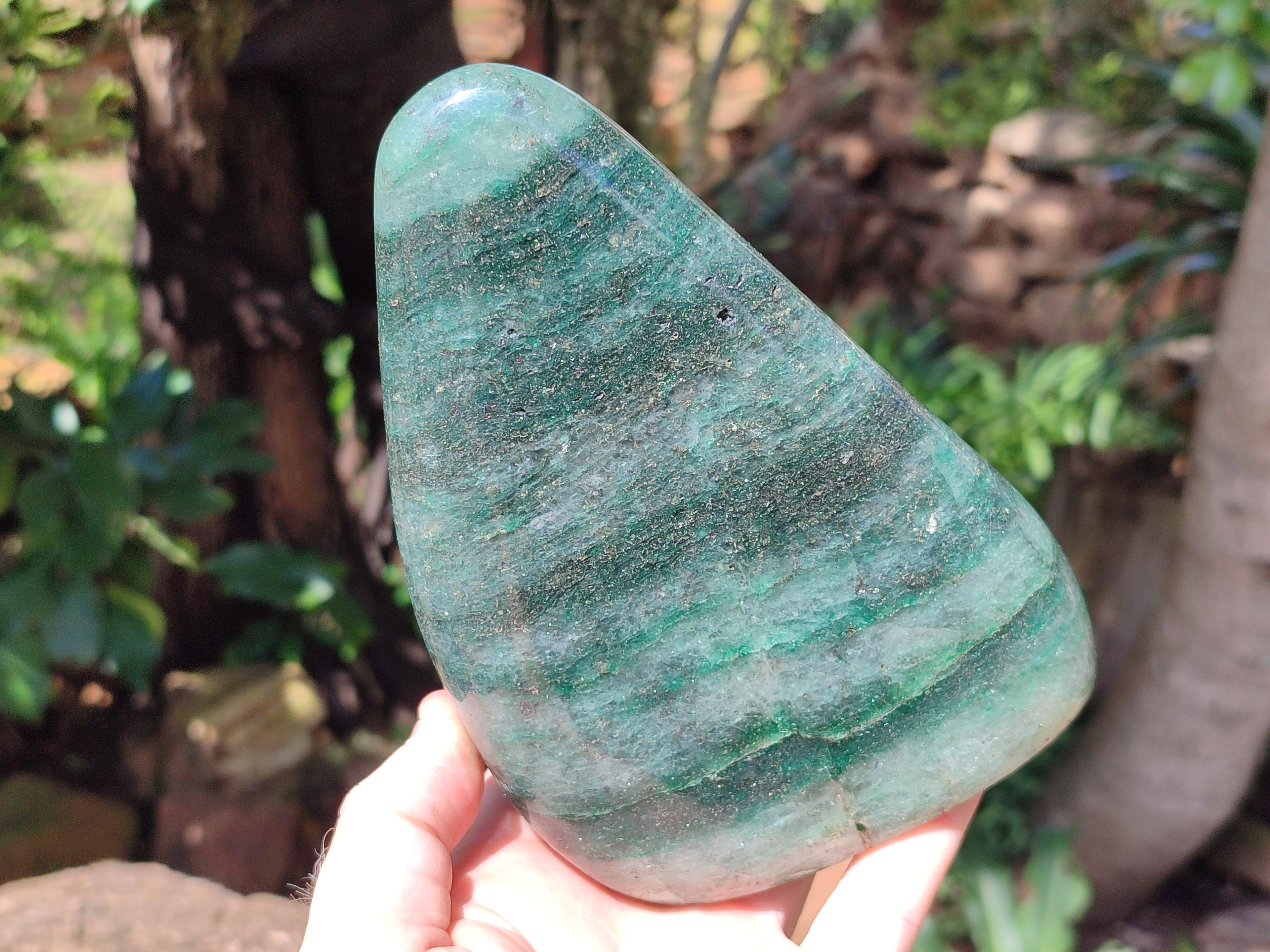 Polished Fuchsite Standing Free Forms x 1 From Madagascar - Toprock Gemstones and Minerals 