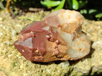 Natural Red Hematoid Phantom Quartz Clusters x 3 From Karoi, Zimbabwe