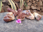Natural Red Hematoid Phantom Quartz Clusters x 3 From Karoi, Zimbabwe - Toprock Gemstones and Minerals 