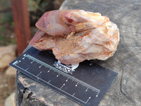 Natural Red Hematoid Phantom Quartz Clusters x 3 From Karoi, Zimbabwe