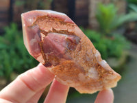 Natural Red Hematoid Phantom Quartz Clusters x 3 From Karoi, Zimbabwe