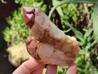 Natural Red Hematoid Phantom Quartz Clusters x 3 From Karoi, Zimbabwe