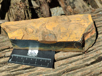 Polished On One Side Tiger's Eye Slabs x 2 From Prieska, South Africa