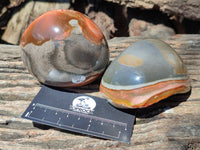 Polished On One Side Polychrome Jasper Free Forms x 4 From Mahajanga, Madagascar