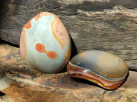 Polished On One Side Polychrome Jasper Free Forms x 4 From Mahajanga, Madagascar