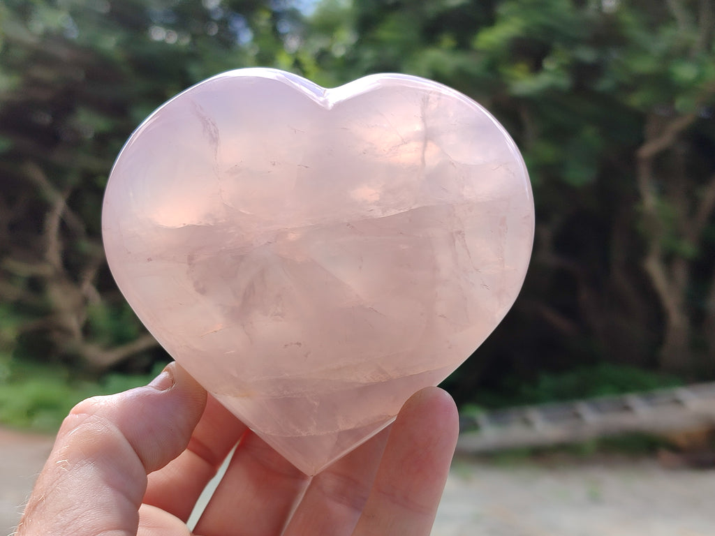 Polished Rose Quartz Hearts x 3 From Ambatondrazaka, Madagascar - Toprock Gemstones and Minerals 