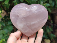 Polished Rose Quartz Hearts x 3 From Ambatondrazaka, Madagascar