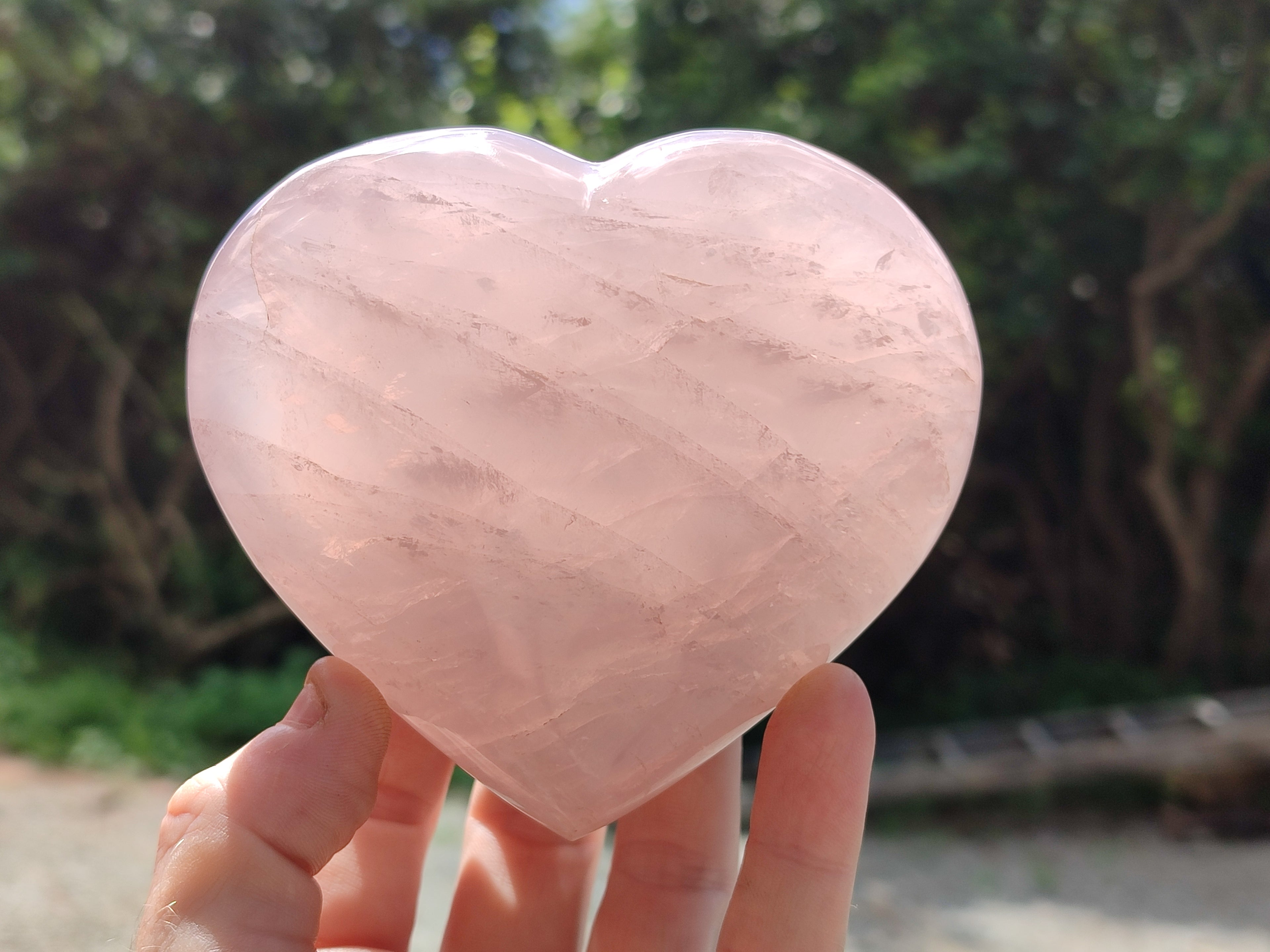 Polished Rose Quartz Hearts x 3 From Ambatondrazaka, Madagascar - Toprock Gemstones and Minerals 