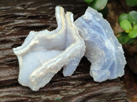 Natural Etched Blue Chalcedony Specimens x 12 From Nsanje, Malawi - Toprock Gemstones and Minerals 