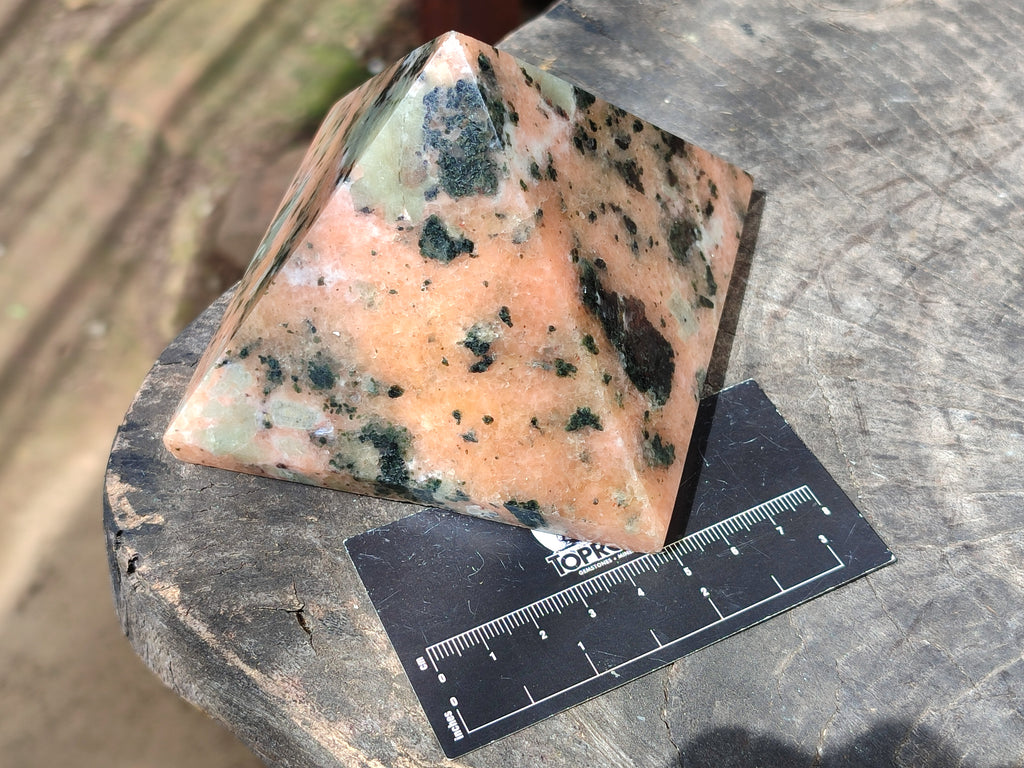 Polished Orange Calcite with Biotite Pyramids x 2 From Madagascar - Toprock Gemstones and Minerals 
