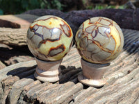 Polished Septerye Spheres x 4 From Mahajanga, Madagascar