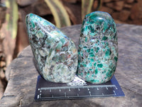 Polished Emerald Mica In Matrix Standing Free Forms x 6 From Mutoko, Zimbabwe - Toprock Gemstones and Minerals 
