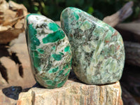 Polished Emerald Mica In Matrix Standing Free Forms x 6 From Mutoko, Zimbabwe - Toprock Gemstones and Minerals 