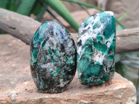 Polished Emerald Mica In Matrix Standing Free Forms x 6 From Mutoko, Zimbabwe - Toprock Gemstones and Minerals 