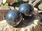 Polished Black Basalt Spheres x 5 From Antsirabe, Madagascar - Toprock Gemstones and Minerals 