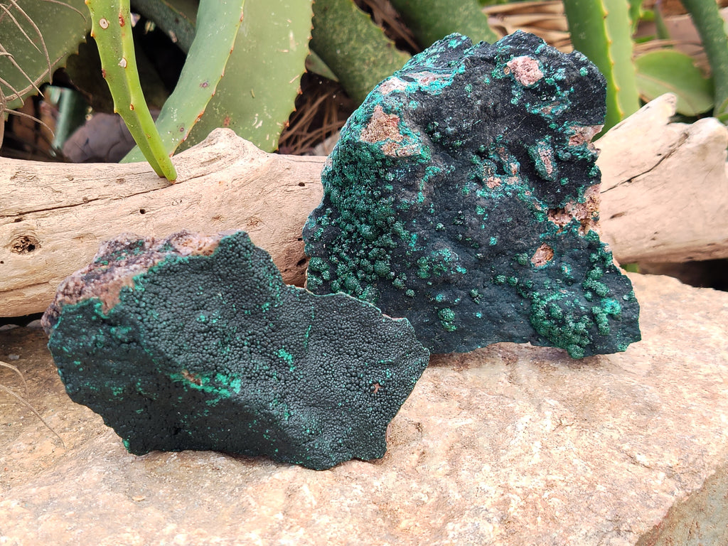 Natural Crystalline and Ball Malachite Specimens x 6 From Tenke Fungurume, Congo - Toprock Gemstones and Minerals 