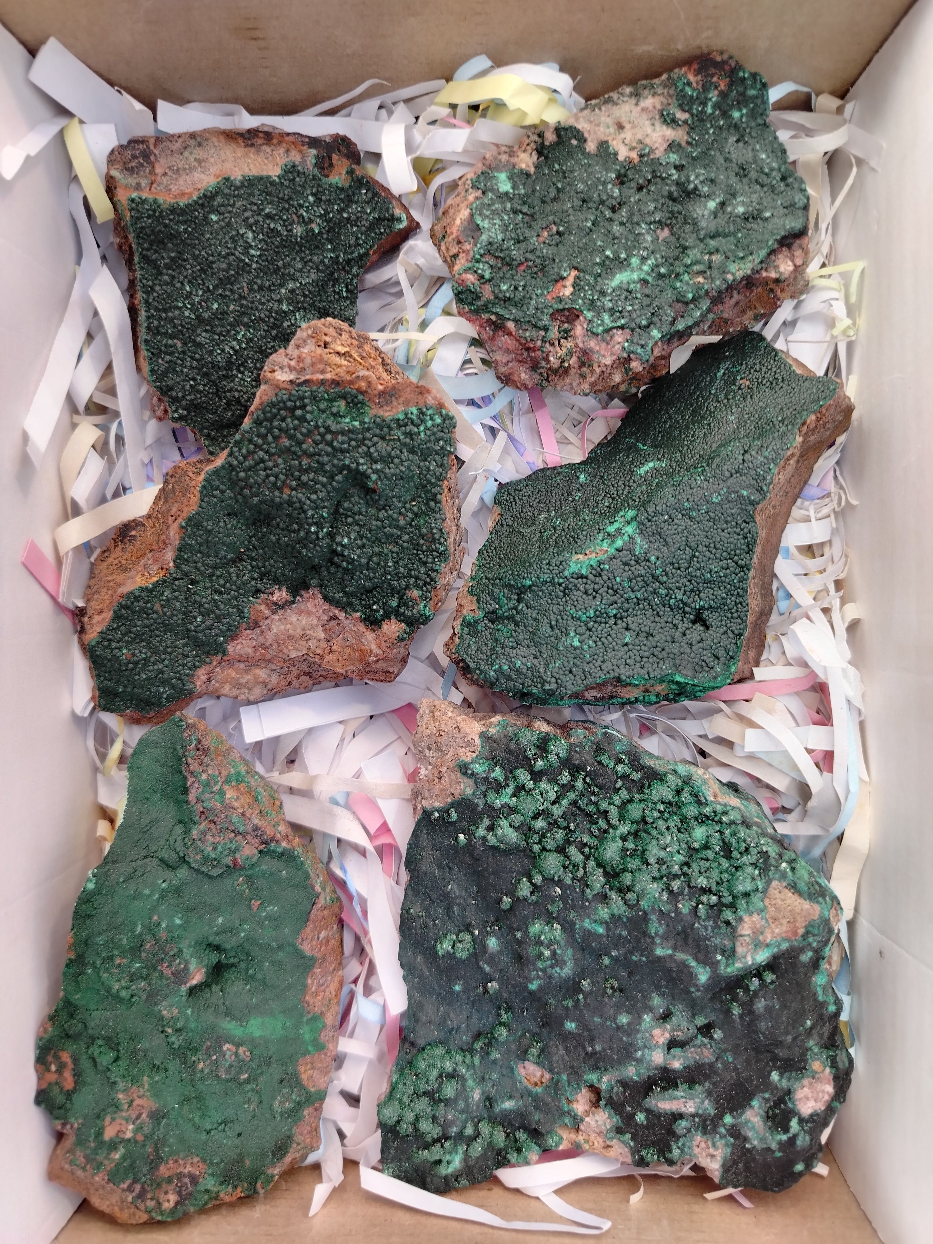 Natural Crystalline and Ball Malachite Specimens x 6 From Tenke Fungurume, Congo - Toprock Gemstones and Minerals 