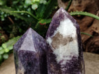 Polished Lepidolite with Pink Rubellite Points x 2 From Ambatondrazaka, Madagascar - Toprock Gemstones and Minerals 