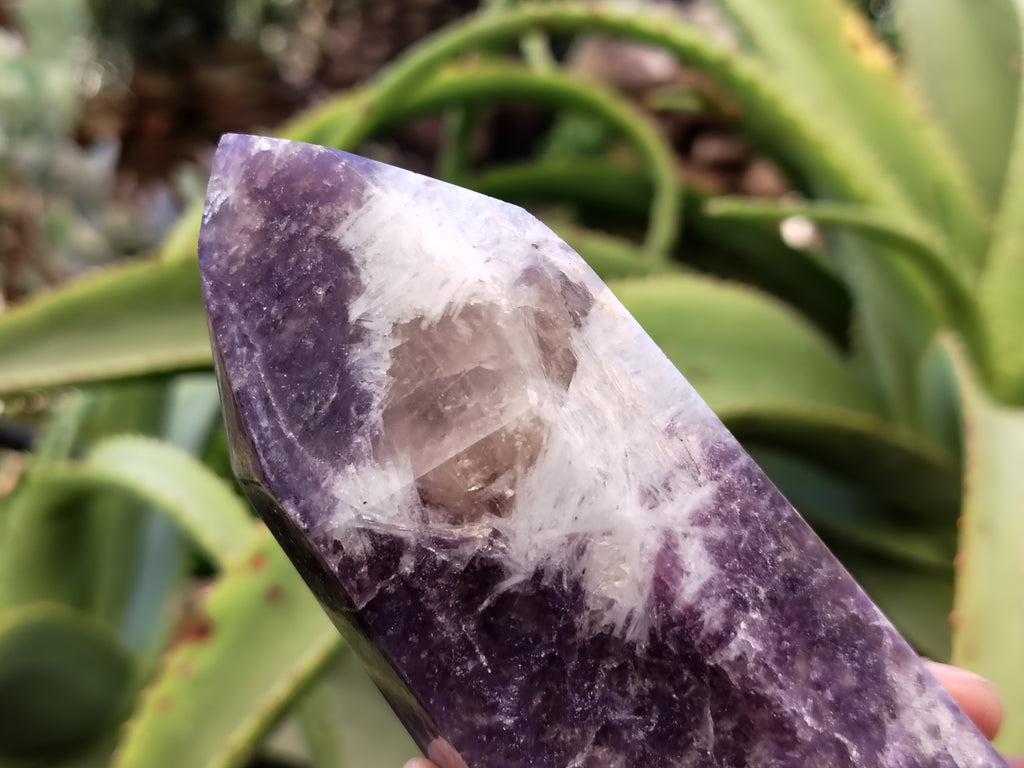 Polished Lepidolite with Pink Rubellite Points x 2 From Ambatondrazaka, Madagascar - Toprock Gemstones and Minerals 