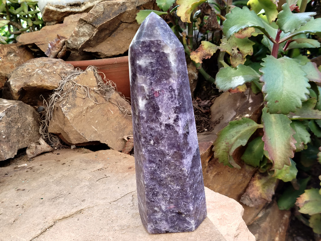 Polished Lepidolite with Pink Rubellite Points x 2 From Ambatondrazaka, Madagascar - Toprock Gemstones and Minerals 