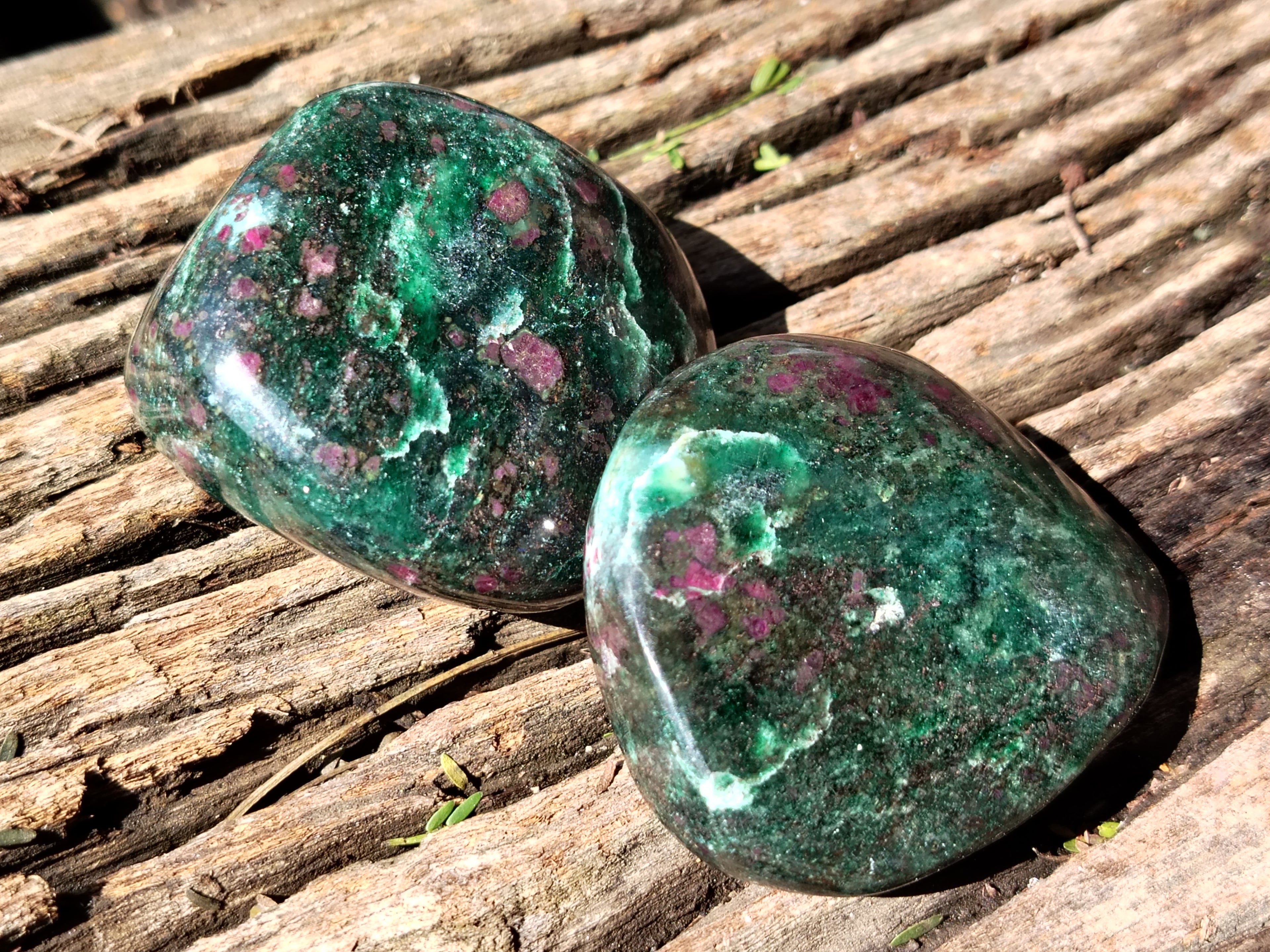 Polished Ruby Corundum In Chrome Verdite Free Forms x  From Zimbabwe - Toprock Gemstones and Minerals 