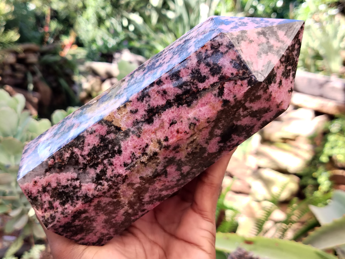 Polished Pink Rhodonite Tower x 1 From Madagascar - Toprock Gemstones and Minerals 