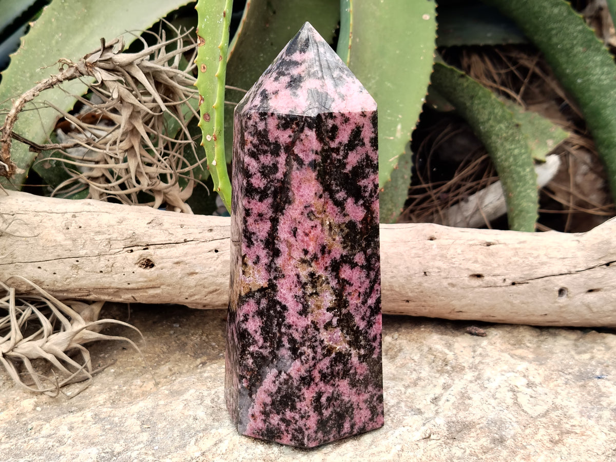 Polished Pink Rhodonite Tower x 1 From Madagascar - Toprock Gemstones and Minerals 
