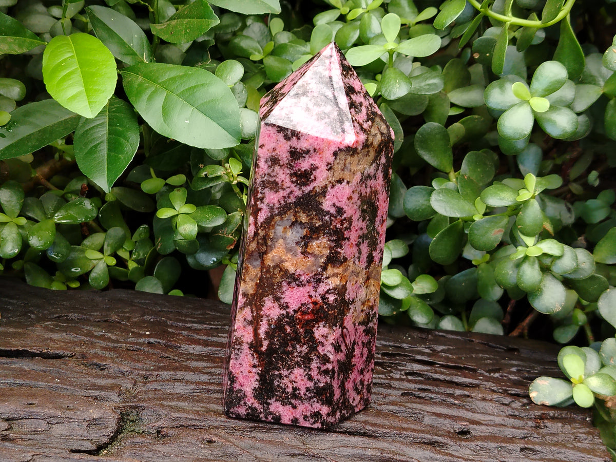 Polished Pink Rhodonite Tower x 1 From Madagascar - Toprock Gemstones and Minerals 