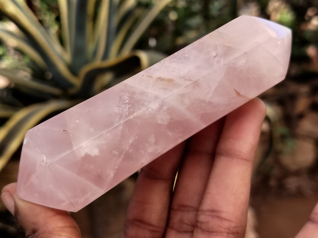 Polished Double Terminated Rose Quartz Points x 6 From Ambatondrazaka, Madagascar - Toprock Gemstones and Minerals 