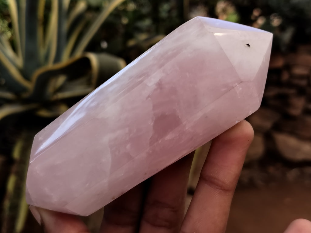 Polished Double Terminated Rose Quartz Points x 6 From Ambatondrazaka, Madagascar - Toprock Gemstones and Minerals 