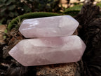 Polished Double Terminated Rose Quartz Points x 6 From Ambatondrazaka, Madagascar - Toprock Gemstones and Minerals 
