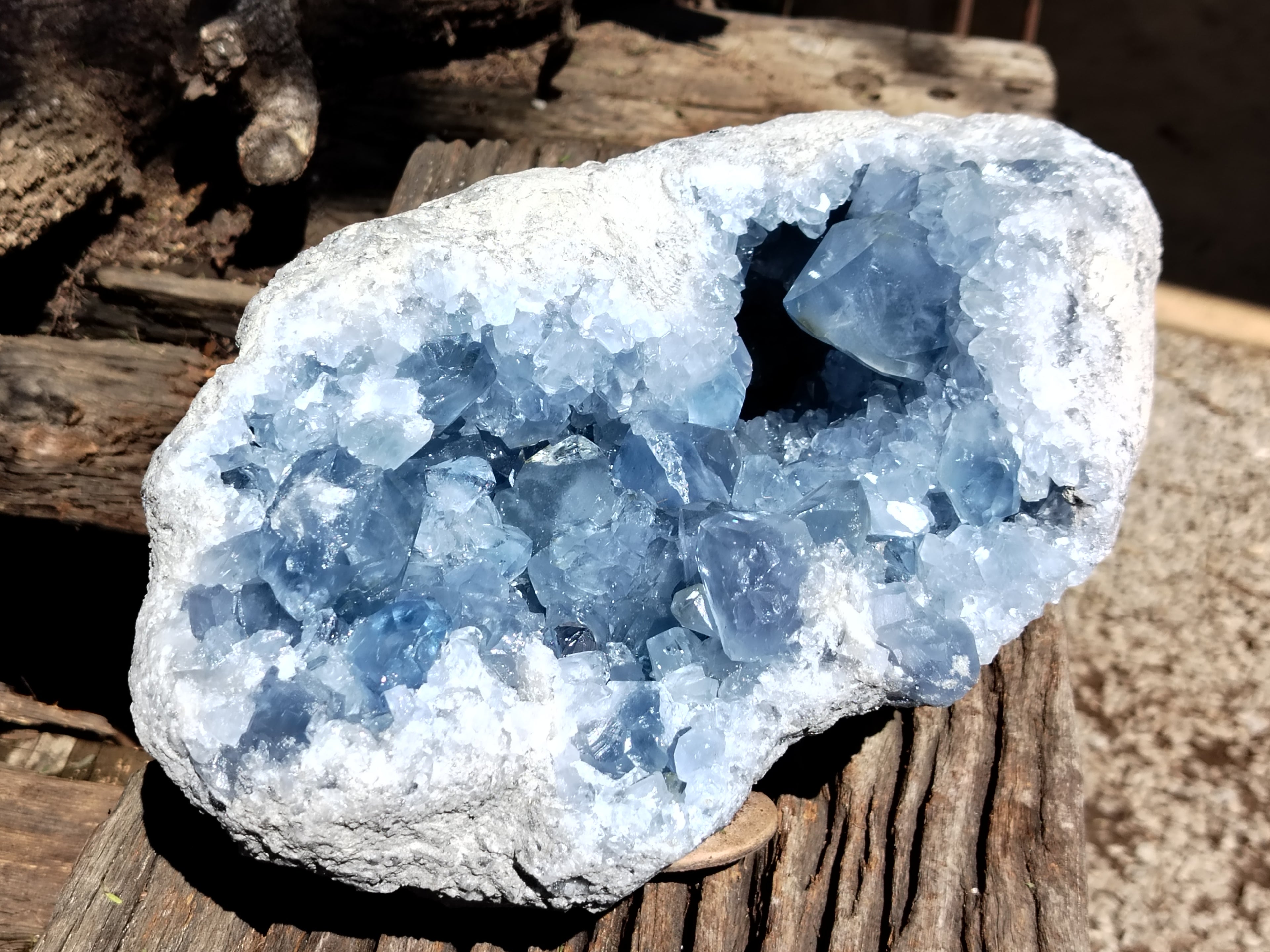 Natural Large Celestite Geode Specimen x 1 From Sakoany, Madagascar - Toprock Gemstones and Minerals 