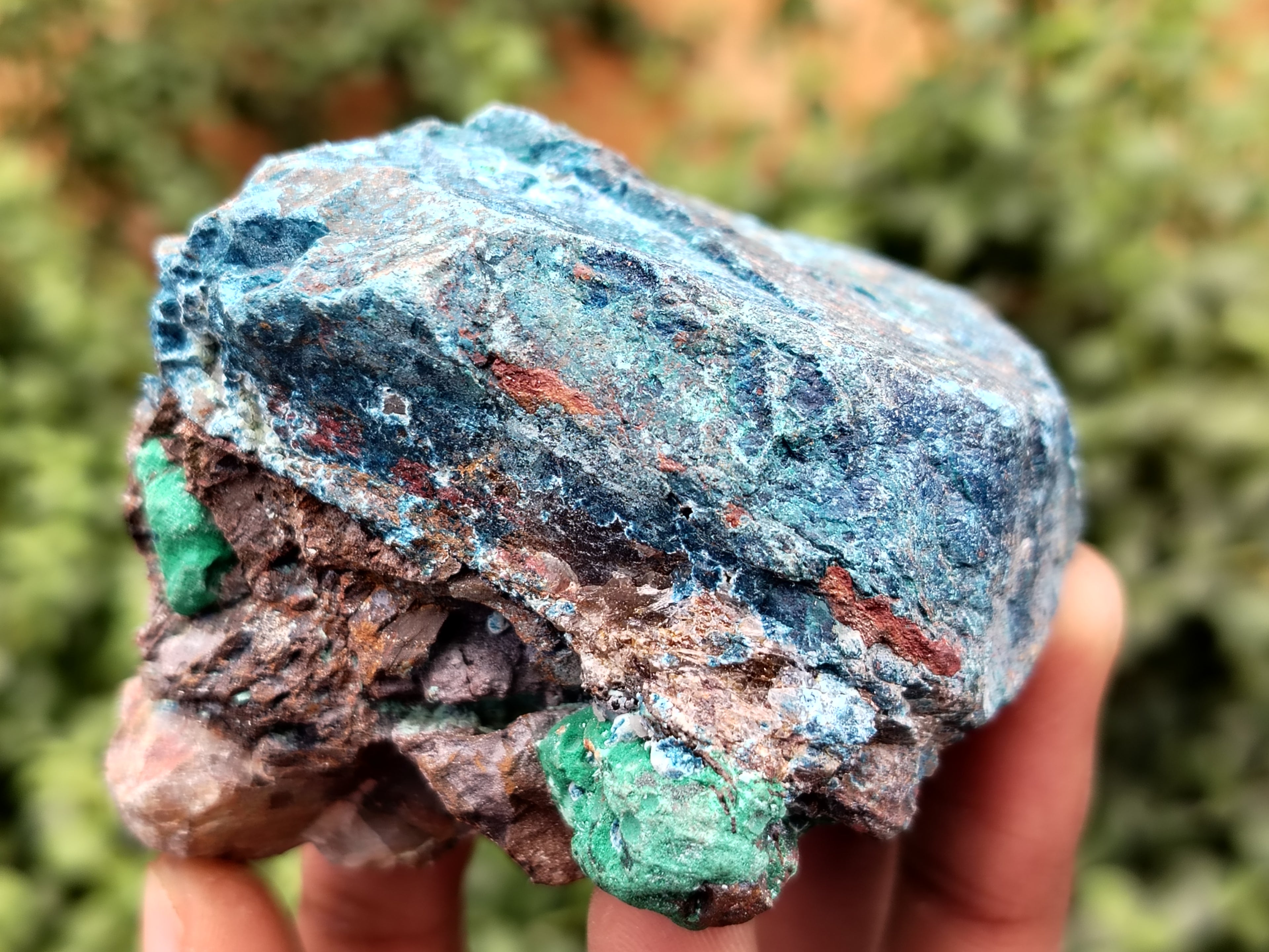 Natural Shattuckite with Chrysocolla and Malachite Cobbed Specimens x 11 From Kaokoveld, Namibia - Toprock Gemstones and Minerals 