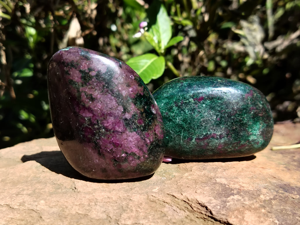 Polished Ruby Corundum In Chrome Verdite Free Forms x 6 From Zimbabwe - Toprock Gemstones and Minerals 