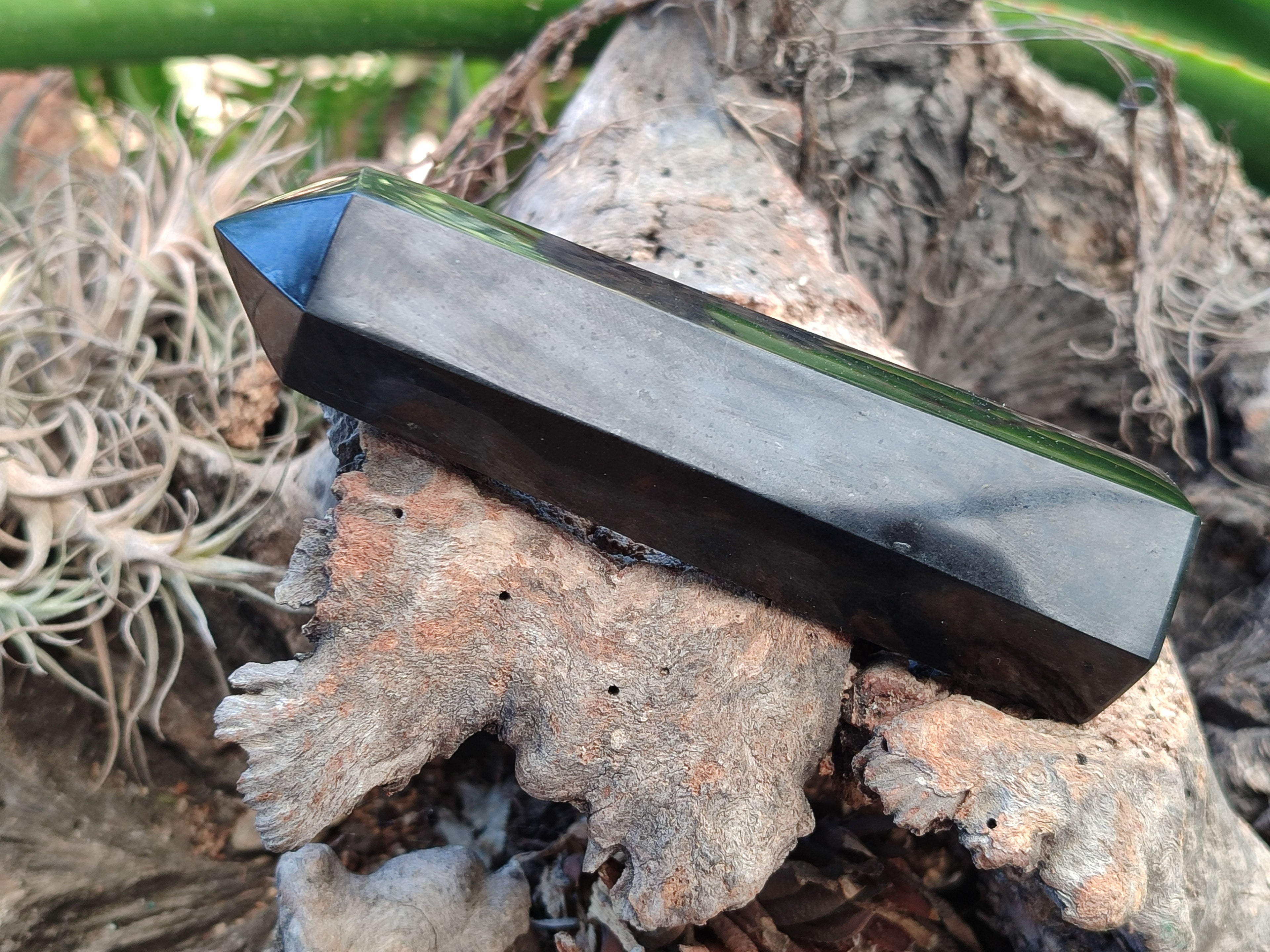 Polished Black Basalt Points x 6 From Antsirabe, Madagascar - Toprock Gemstones and Minerals 