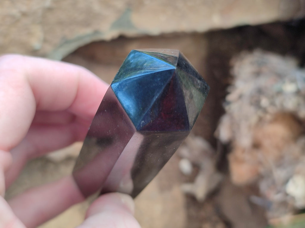 Polished Black Basalt Points x 6 From Antsirabe, Madagascar - Toprock Gemstones and Minerals 