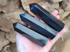 Polished Black Basalt Points x 6 From Antsirabe, Madagascar - Toprock Gemstones and Minerals 
